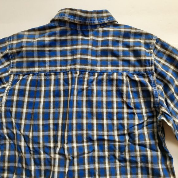 Kenneth Cole Reaction Boys Shirt Button Down Blue Black Plaid Long Sleeve 6-7 - Picture 9 of 12